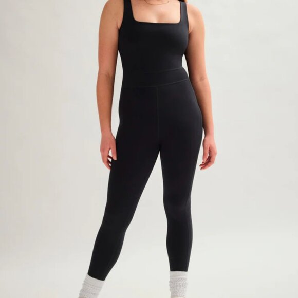 Girlfriend Collective Black Luxe Paneled Unitard | NWT | Size M - Picture 2 of 12